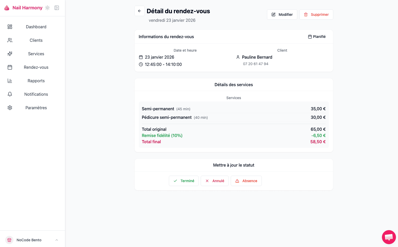 Gestion des rendez-vous